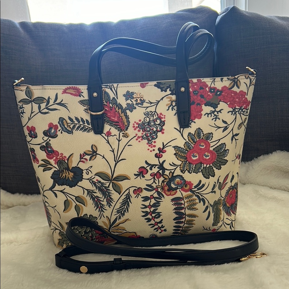 Floral Tote Bag with Black Accents
